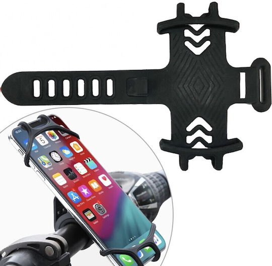 Smartphone Holder Bicycle 4-7 Inch Handlebar Mount Silicone Black