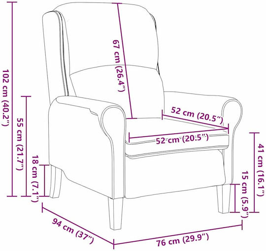 Bergère Ταπέ 76x94x102cm