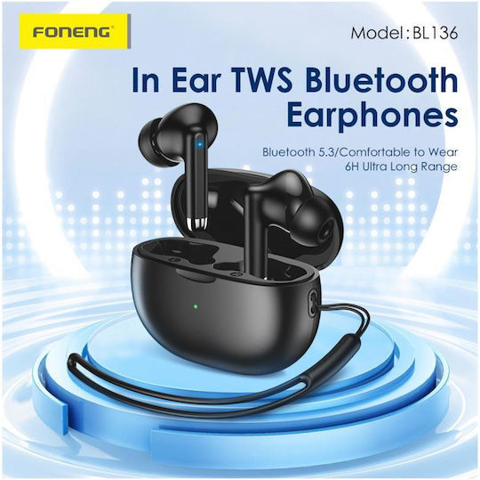 Foneng BL136 In-ear Bluetooth Handsfree Căști cu Carcasă de Încărcare Alb