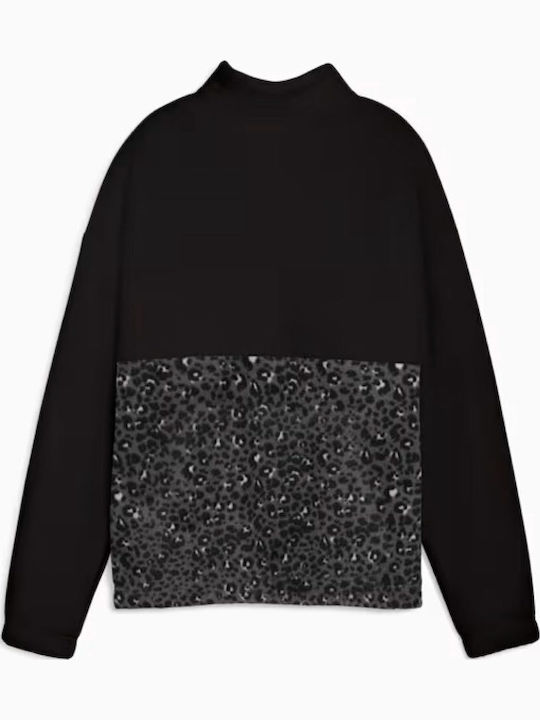 Bluze Damă de Iarna cu Fleece Mânecă Lungă cu Fermoar Negru