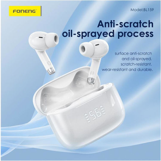 Foneng BL159 In-ear Bluetooth Handsfree Căști cu Carcasă de Încărcare Alb