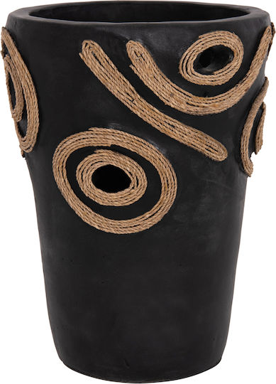 HomeMarkt Decorative Vase Dean Black 15x15x25cm