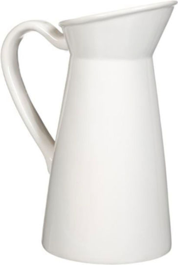 Ceramic White Vase 10xH17cm
