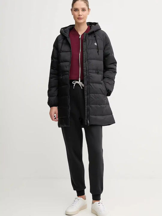 Women's Long Lifestyle Jacket for Winter Black