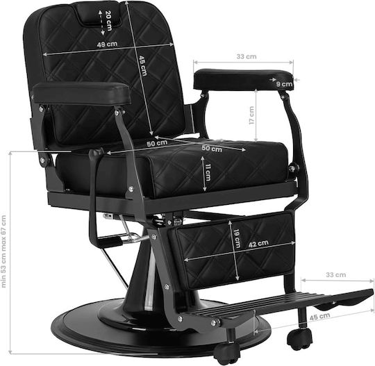 Barber Equipment Scaun Bărbierul Negru cu Înălțime Reglabilă