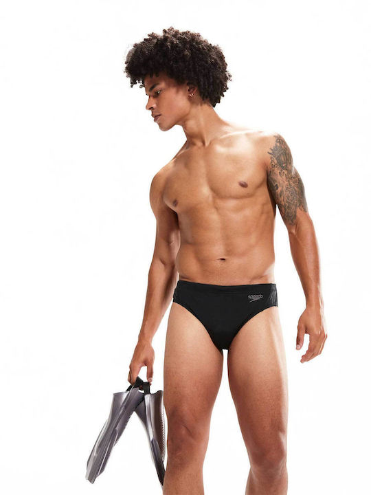 Herren-Bademode Slip Schwarz mit Gestreift