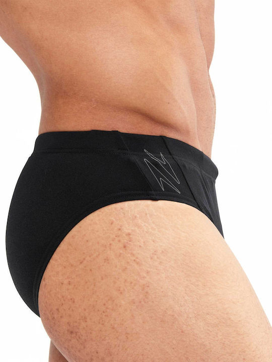 Herren-Bademode Slip Schwarz mit Gestreift