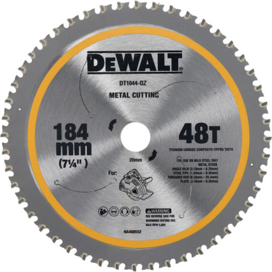 DEWALT Cutting Disc Metal Hole Diameter 184mm with 48 Teeth 1pcs