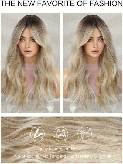Hair Duty Περούκα με Συνθετική Τρίχα σε Ξανθό Χρώμα 65cm