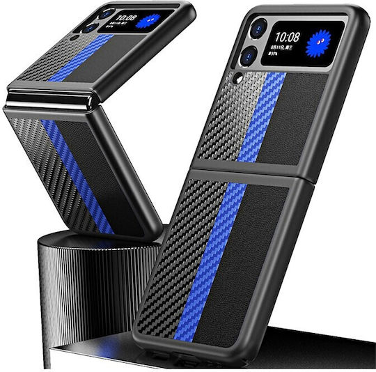 Carbon Fiber Texture Contrast Color Back Cover Plastic Blue (Galaxy Z Flip3)