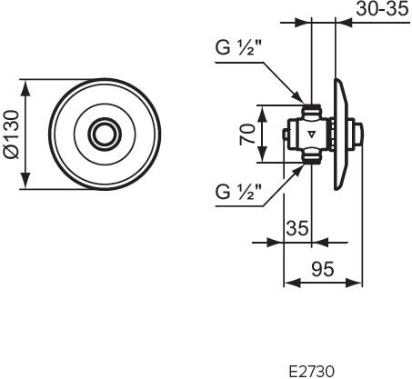 Ideal Standard Built-in Flushometer Valve E2730AA