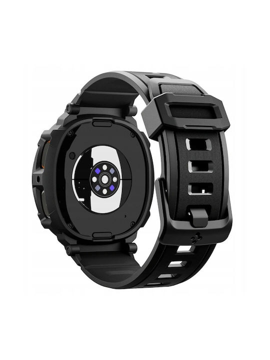 Spigen Rugged Armor Pro Silikonhülle in Schwarz Farbe für Samsung Galaxy Watch 8 44 mm