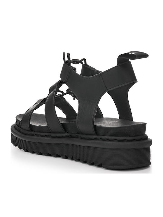 Women's Synthetic Leather Platform Shoes Black
