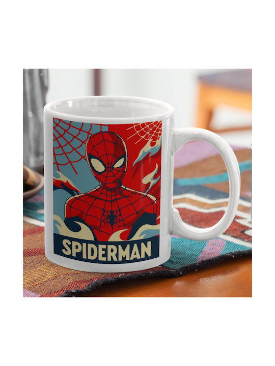 Koupakoupa Spiderman Kid Becher Keramik Weiß 330ml
