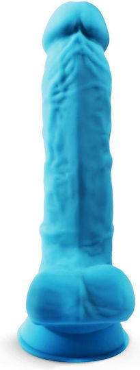 SilexD Dual Density Model 1 Ρεαλιστικό Dildo με Όρχεις και Βεντούζα Blue 17.5cm