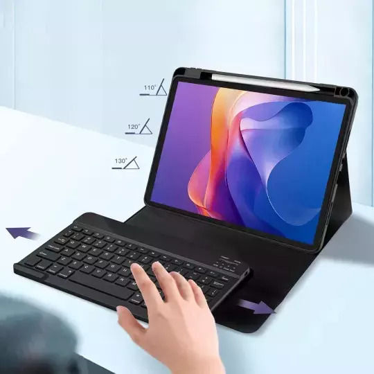 Tech-Protect SC PEN Флип капак с Клавиатура в Английски език САЩ Черен (Xiaomi Redmi Pad 2 11 инча)