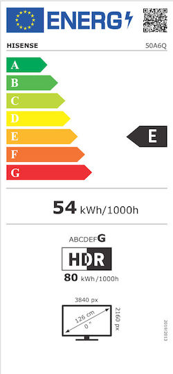 Hisense Smart Τηλεόραση 50" 4K UHD LED A6Q HDR (2025) 50A6Q