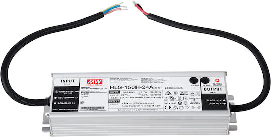 Mean Well Mean Well LED Power Supply Waterproof IP65 Adjustable Dimmable 150W Output 24V 6.3A