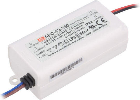Mean Well APC-12-350 LED-Netzteile IP30 Leistung 12W mit Ausgang 36V