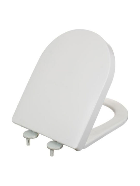Plastic Soft Close Toilet Seat White 46cm