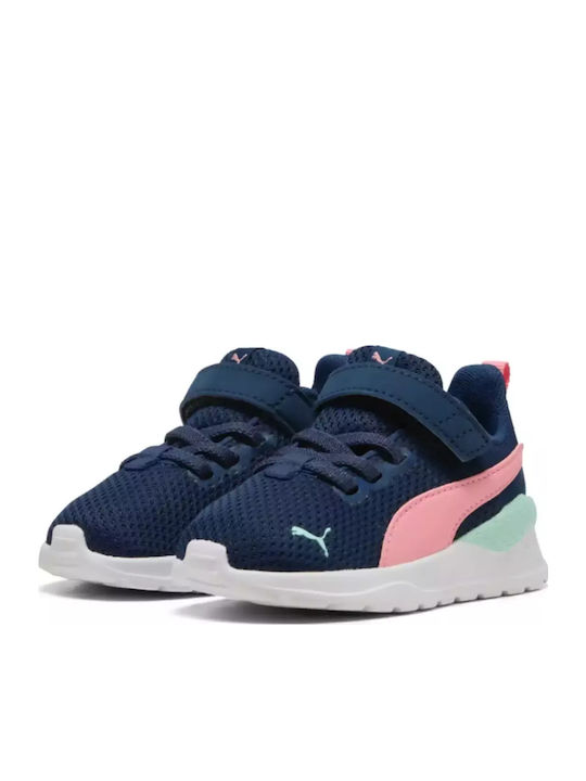 Anzarun Lite Ac Inf Kids Sports Shoes Running with Hoop & Loop Closure Blue