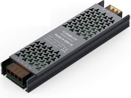 Cubalux Τροφοδοτικό LED IP20 Ισχύος 250W με Τάση Εξόδου 12V
