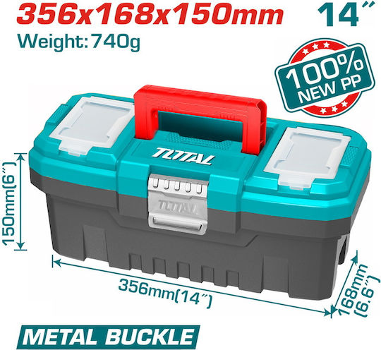 Total Geantă pentru scule Plastic cu tabacheră Dimensiuni: L35.6xA16.8xÎ16cm