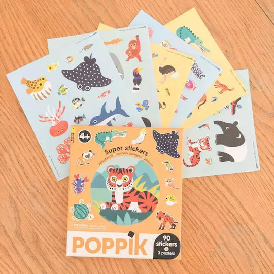 Poppik Sticker Box 100 Αυτοκόλλητα Άγρια Ζώα