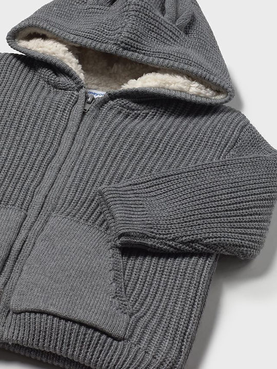 Kinderstrickjacke mit Kapuze Gray