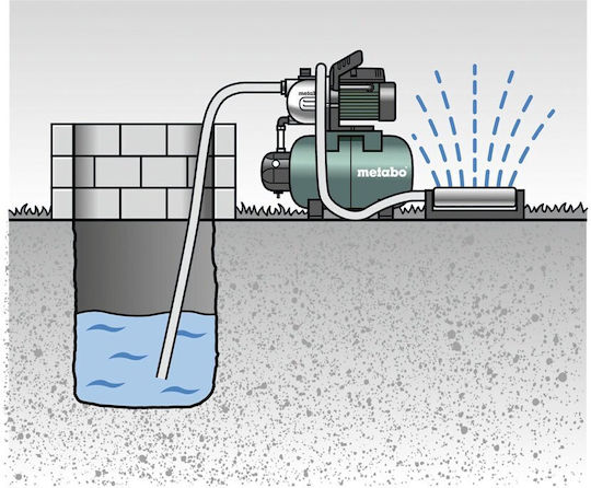 Metabo 600971000 Einstufig Einphasig Wasserdruckpumpe mit Behälter 24 Liter 1100W