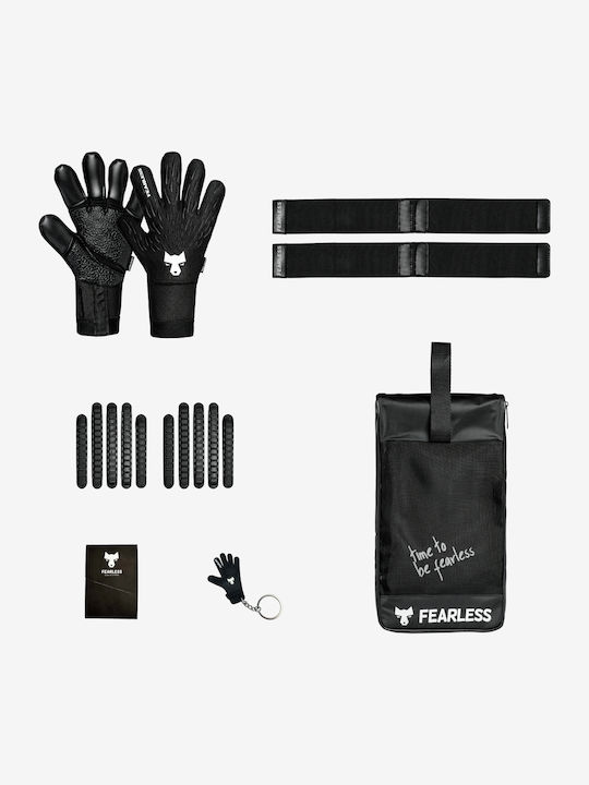 Fearless Goalkeepers Wolf Ironpalm Adults & Kids Goalkeeper Gloves Black Onyx Black