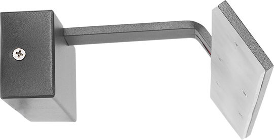 GloboStar Mirror Modern Wall Lamp with Integrated LED and Natural White Light Grey 42x5x15cm