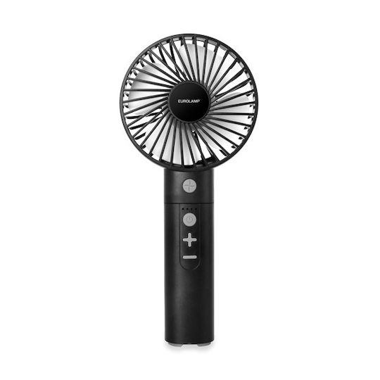 Eurolamp Handheld USB Rechargeable Fan 2200mAh 8W Black 300-20521