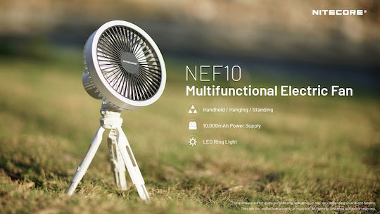 NiteCore NEF10 USB Rechargeable Fan 4W 10.000 mAh Fan White