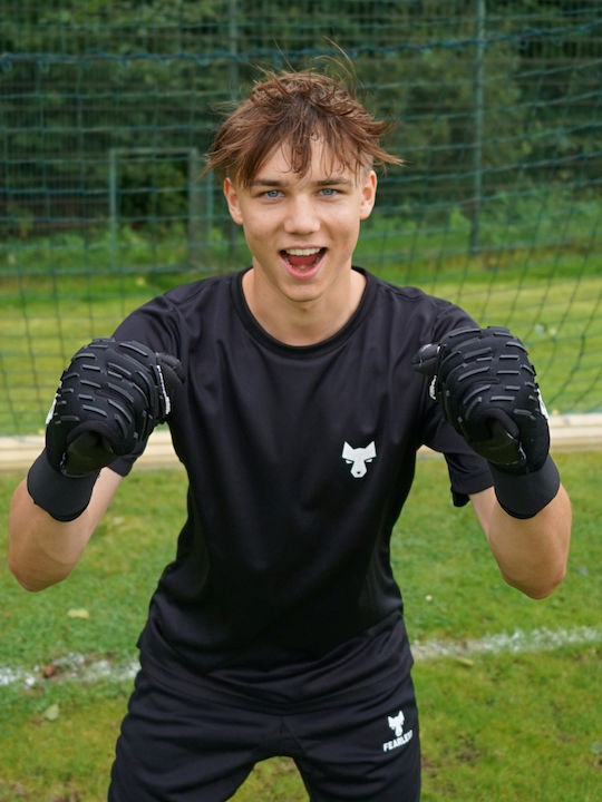 Fearless Goalkeepers Wolf X Mănuși portar Adulți & de Copii Negre