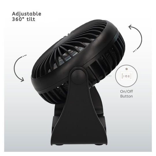 Niaros Ανεμιστηράκι USB 3W Μαύρο 300010030