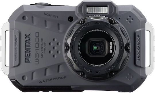Pentax WG-1000 Compact Φωτογραφική Μηχανή 16MP Οπτικού Ζουμ 4x με Οθόνη 2.7" Γκρι