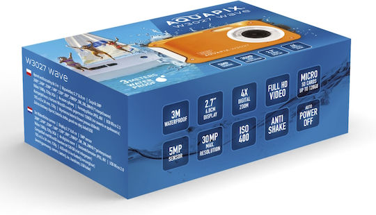 EasyPix W3027 Cameră Foto Compactă 5MP Zoom Optic 4x Portocalie