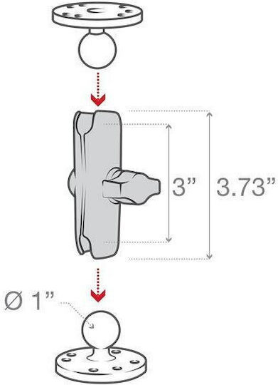 RAM Mount Composite Double Socket Arm RAP-B-201U for Universal