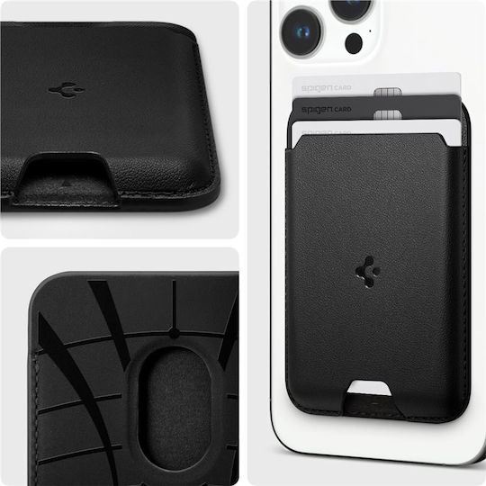 Spigen MagSafe Θήκη Καρτών Valentinus Wallet σε Μαύρο χρώμα