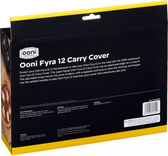 Ooni Grill Cover Black Compatible with the Fyra 12 from Polyester with UV Protection 27cmx19cmx19cmcm
