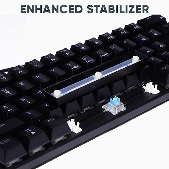 Armaggeddon MKA-7C 2024 Gaming Μηχανικό Πληκτρολόγιο 60% με Custom Red διακόπτες και RGB φωτισμό (Αγγλικό US) Λευκό