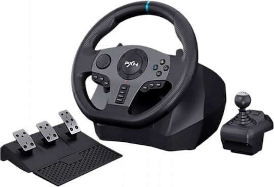 PXN V9 Gen2 Steering Wheel with Shifter and Pedals for PC / PS3 / PS4 / Switch / XBOX One / Xbox Series X/S