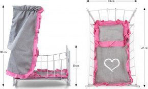 Lily Cradle Bed Dolls Canopy Prestige Pink