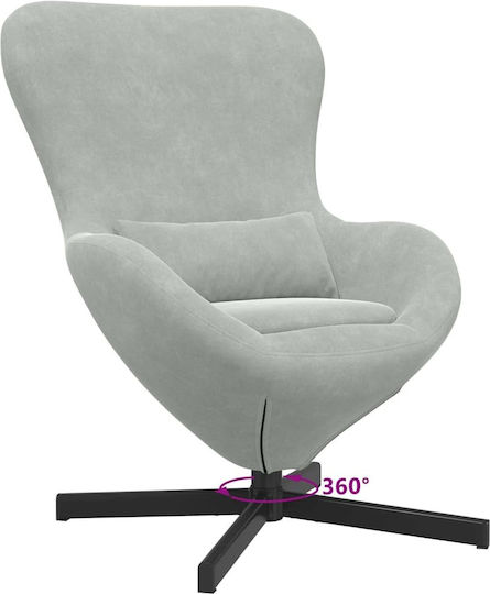 Πολυθρόνα Massage Περιστρεφόμενη Βελούδινη Light Grey 63x73x90cm