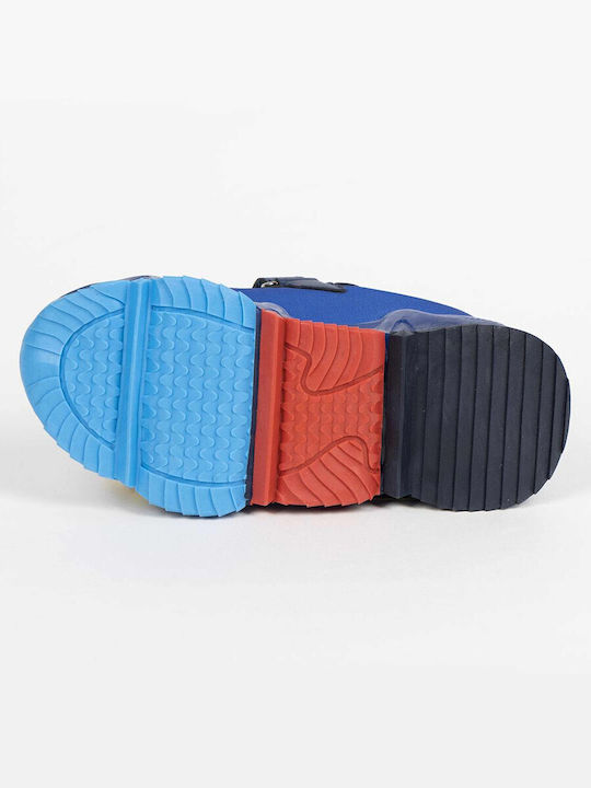 Spiderman Παιδικά Sneakers με Σκρατς & Φωτάκια Μπλε