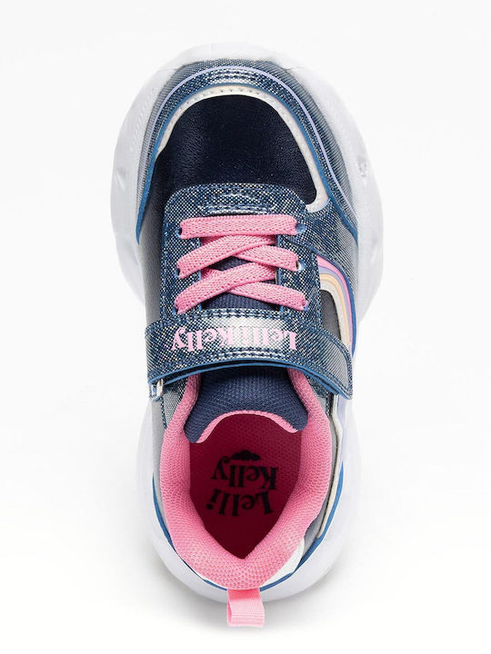 Παιδικά Sneakers με Σκρατς & Φωτάκια Μπλε
