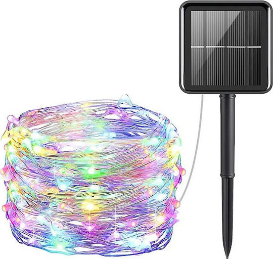 200 Λαμπάκια LED 20μ. Πολύχρωμα Ηλιακά σε Σειρά