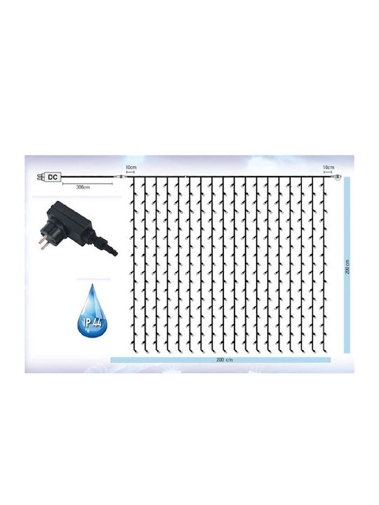 360 Lights LED 2m. x 200cm Warm White type Curtain 1pcs