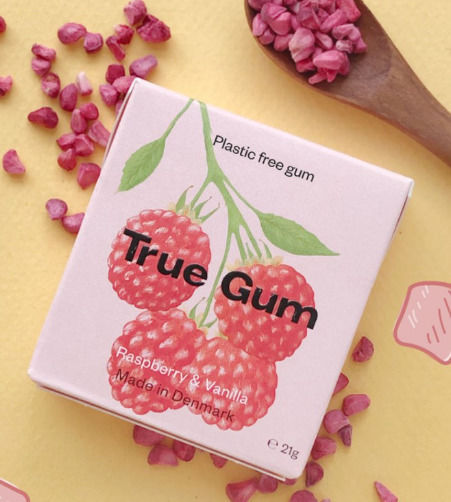 True Gum Τσίχλες με Γεύση Raspberry & Vanilla Χωρίς Προσθήκη Ζάχαρης 21gr
